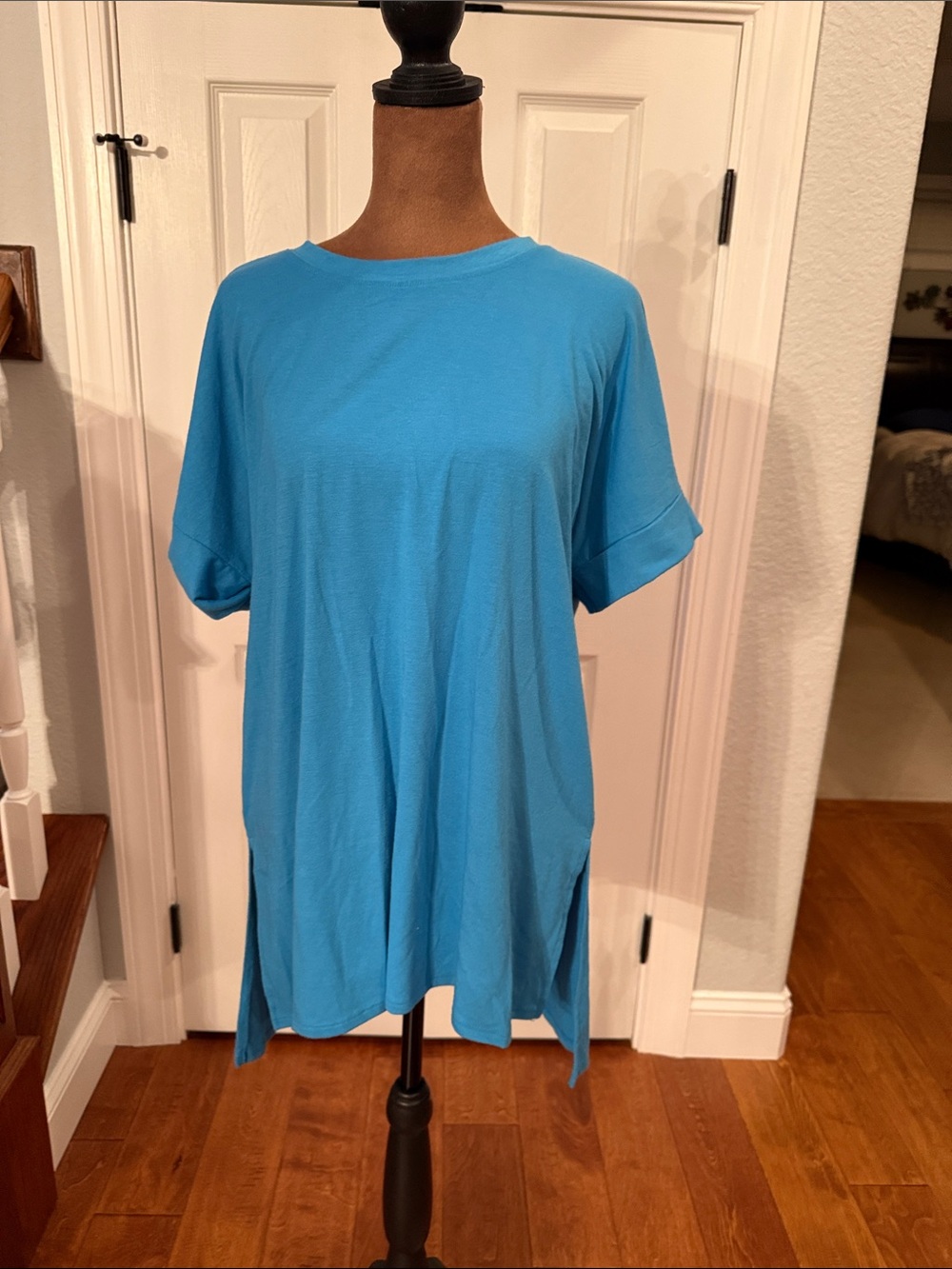 Zenana Outfitters Bright Turquoise Short Sleeve Tunic